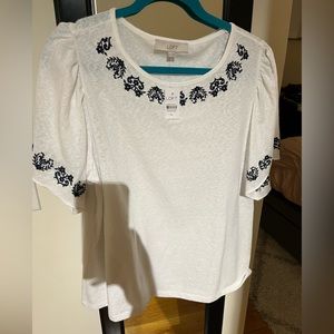 Loft Top with Sleeve Detail. Never worn. XL